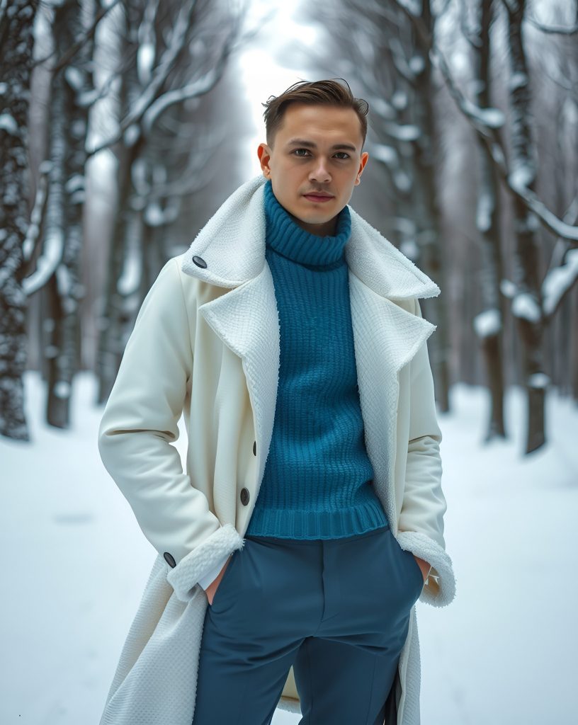 ai fashion photography designing men winter coat